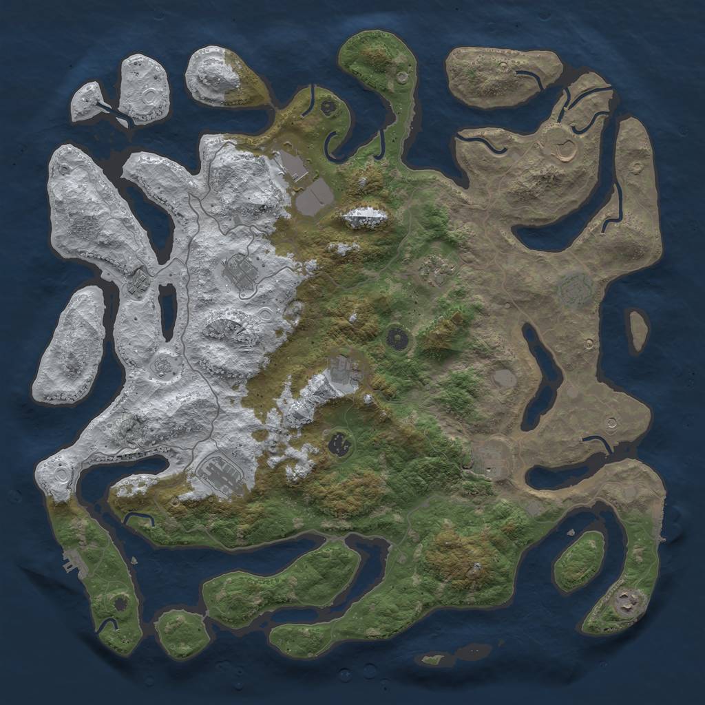 Rust Map: Procedural Map, Size: 4800, Seed: 36694558, 20 Monuments