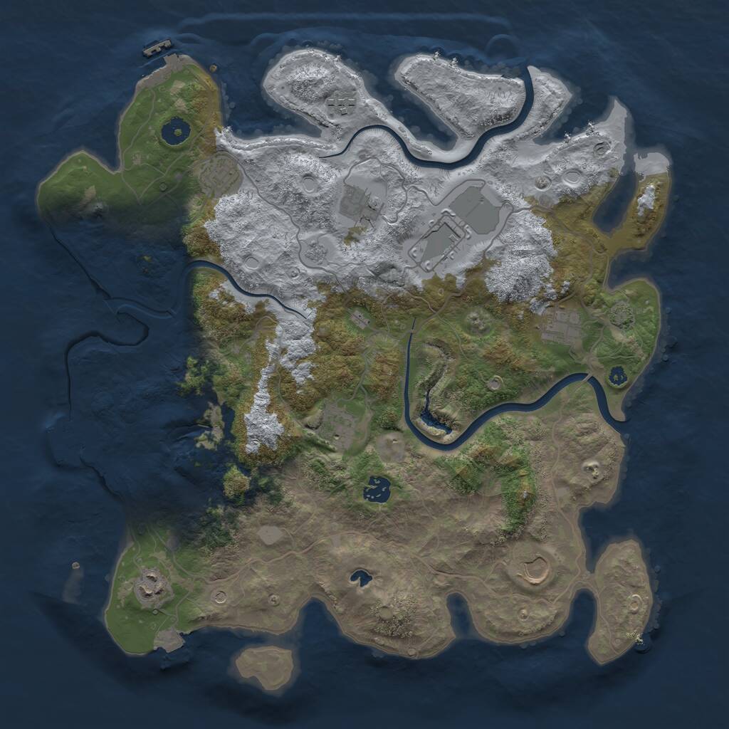 Rust Map: Procedural Map, Size: 4000, Seed: 54748, 15 Monuments