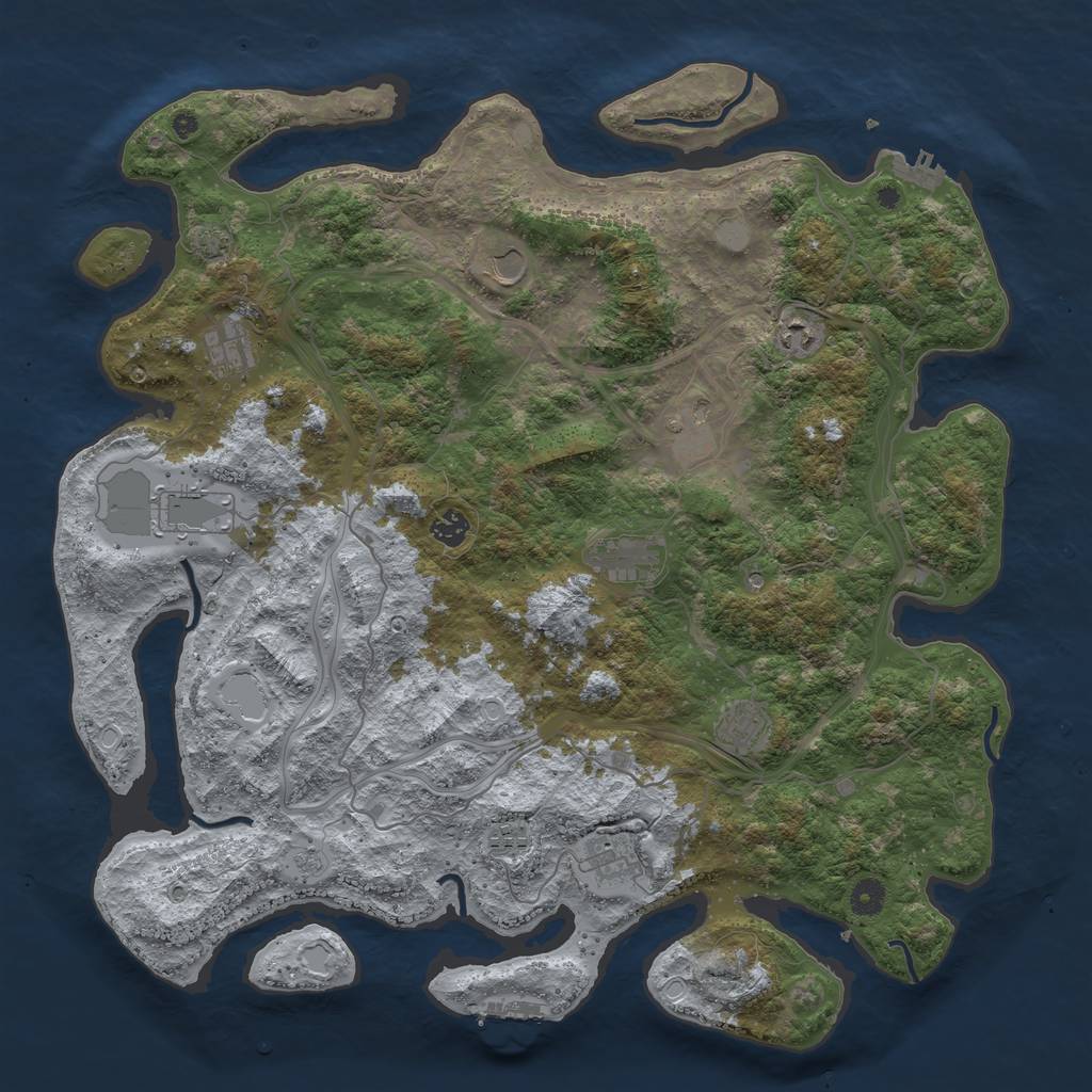 Rust Map: Procedural Map, Size: 4500, Seed: 5929772, 18 Monuments