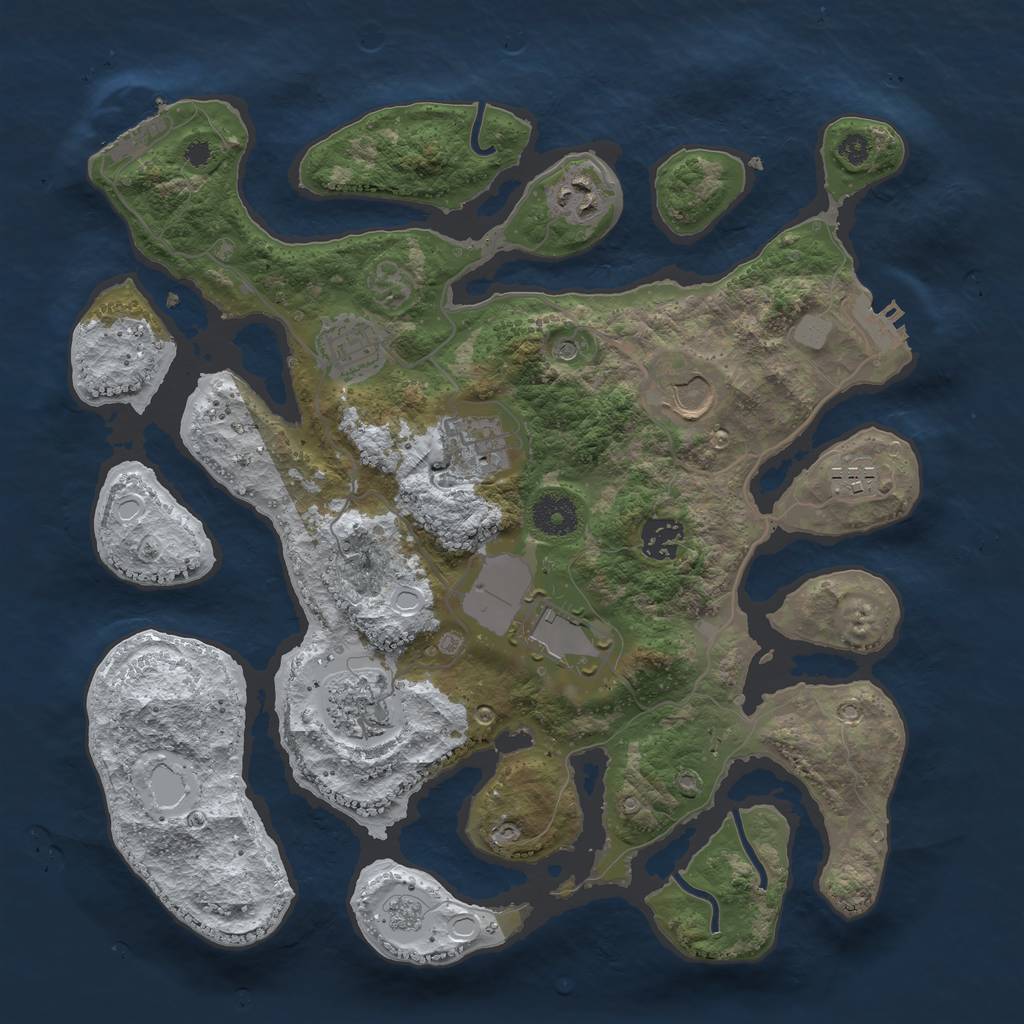 Rust Map: Procedural Map, Size: 3500, Seed: 2095448, 17 Monuments