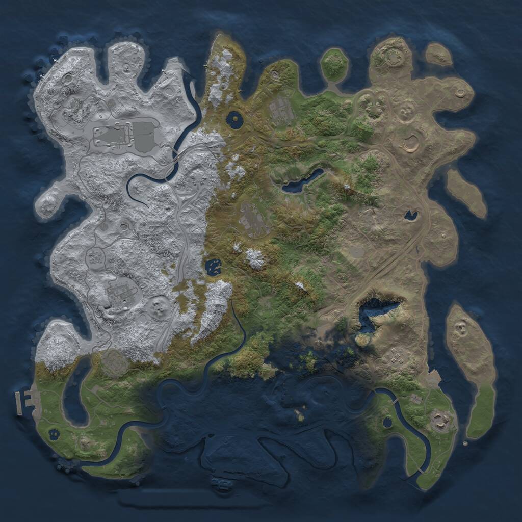 Rust Map: Procedural Map, Size: 4500, Seed: 2212070, 17 Monuments