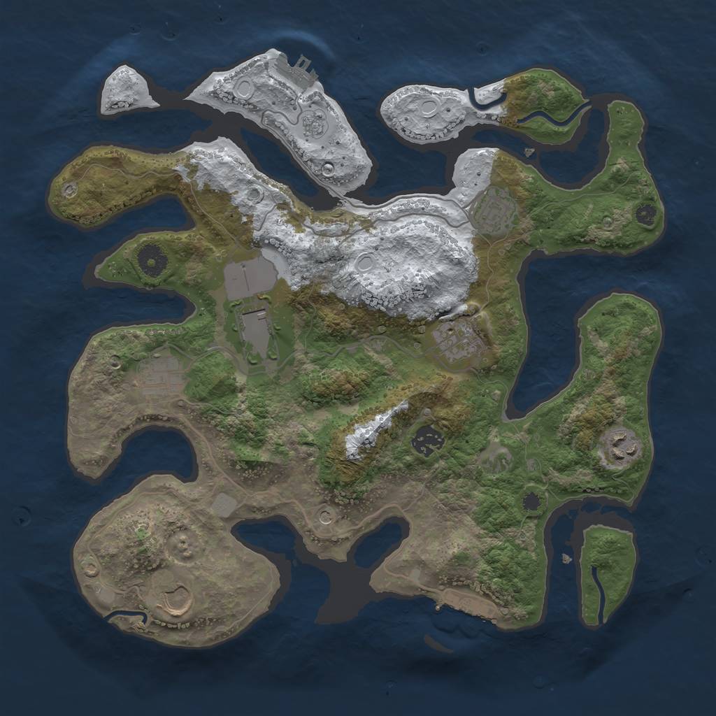 Rust Map: Procedural Map, Size: 3550, Seed: 576756, 16 Monuments