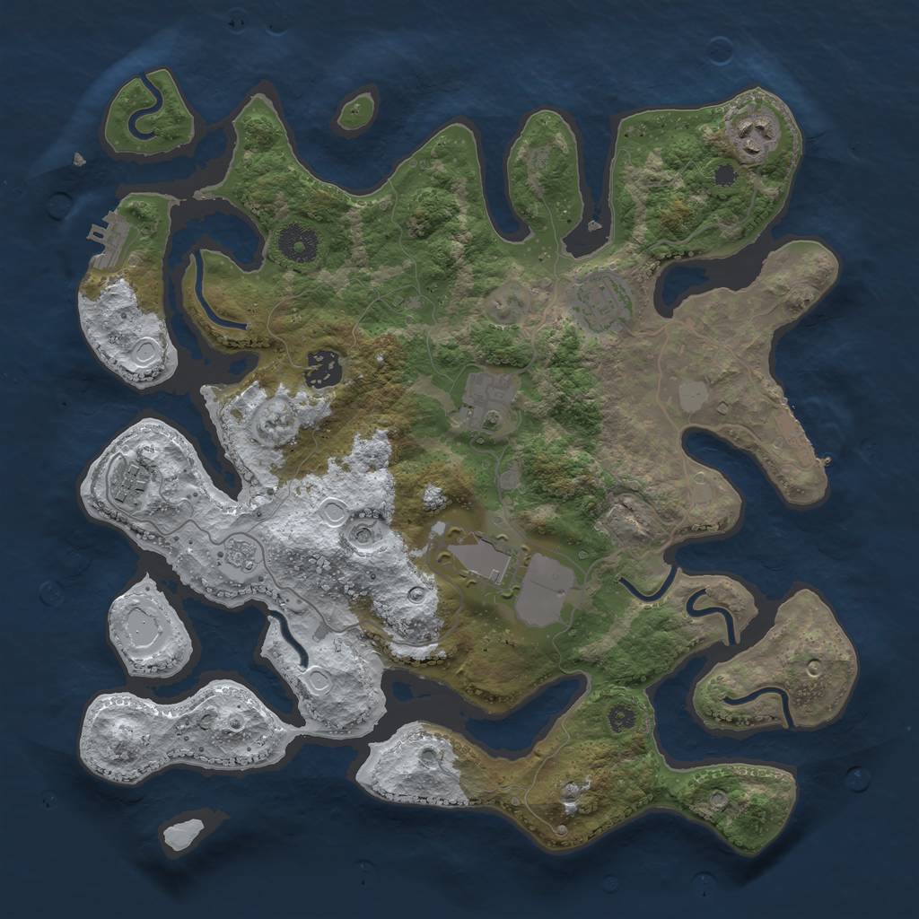 Rust Map: Procedural Map, Size: 3500, Seed: 3196098, 15 Monuments