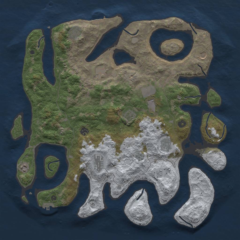 Rust Map: Procedural Map, Size: 4500, Seed: 6113257, 19 Monuments