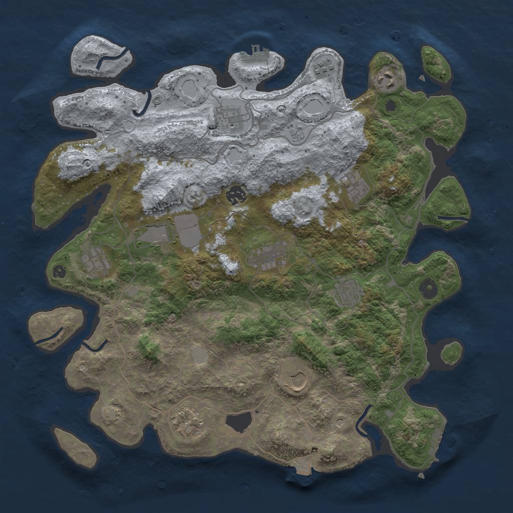 Rust Map: Procedural Map, Size: 4000, Seed: 450790, 19 Monuments