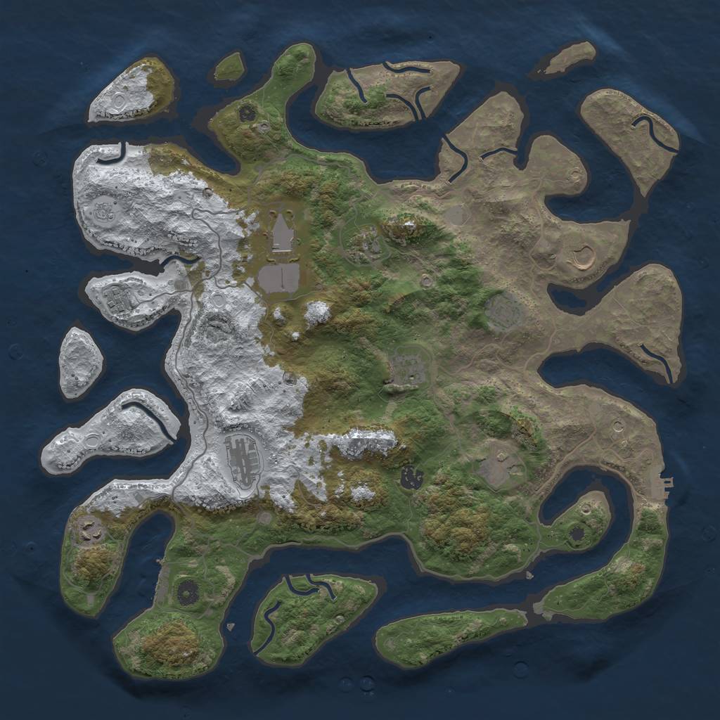 Rust Map: Procedural Map, Size: 4500, Seed: 2367997, 19 Monuments
