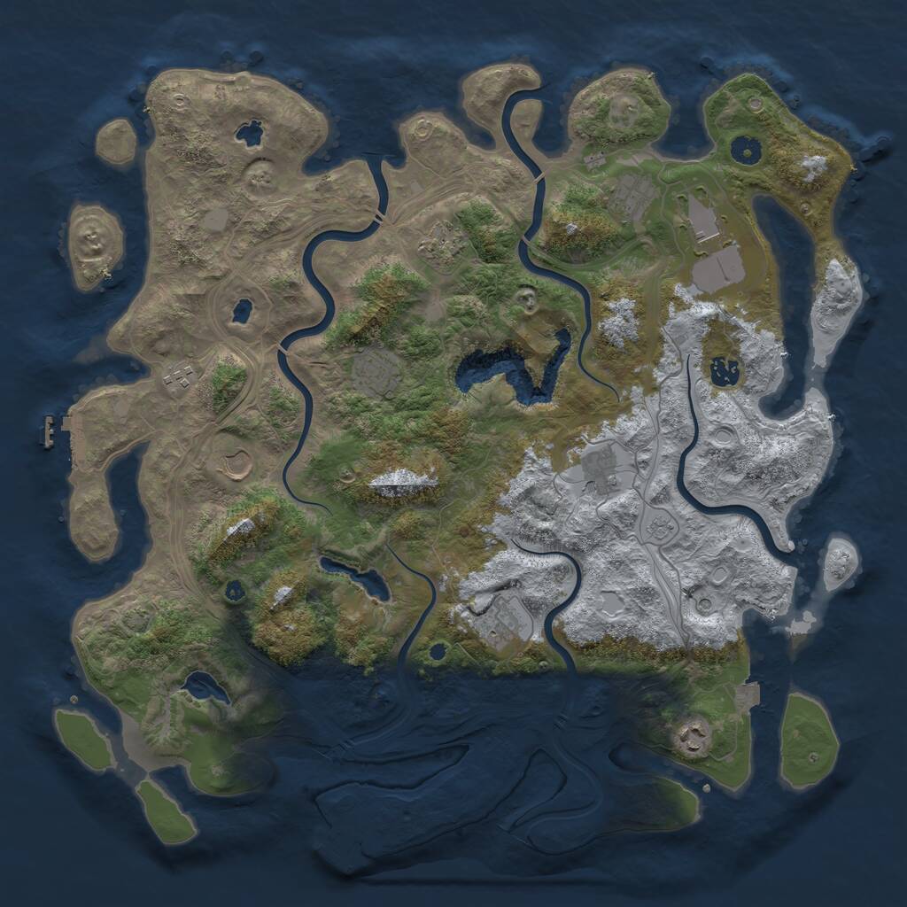 Rust Map: Procedural Map, Size: 4500, Seed: 5963585, 16 Monuments