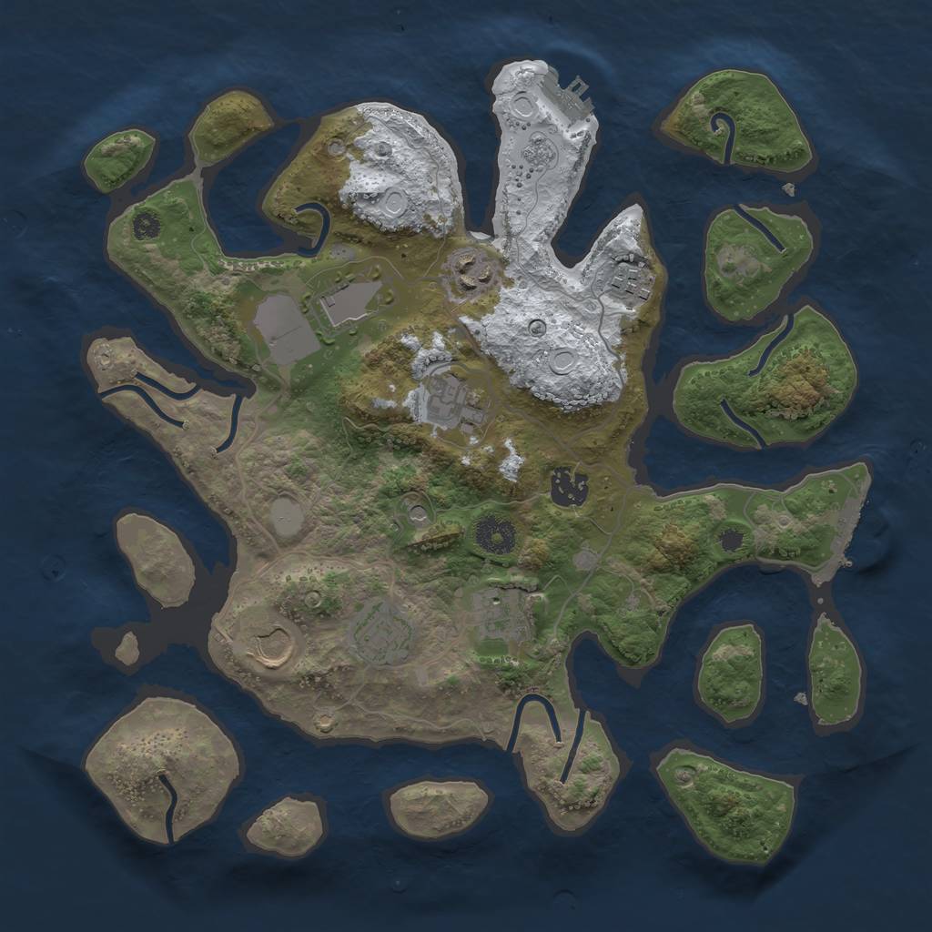 Rust Map: Procedural Map, Size: 3500, Seed: 196631, 17 Monuments