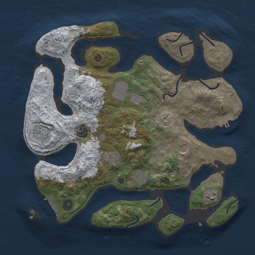 Rust Map: Procedural Map, Size: 3550, Seed: 515998, 17 Monuments