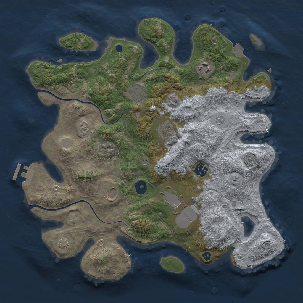 Rust Map: Procedural Map, Size: 3550, Seed: 382762, 12 Monuments