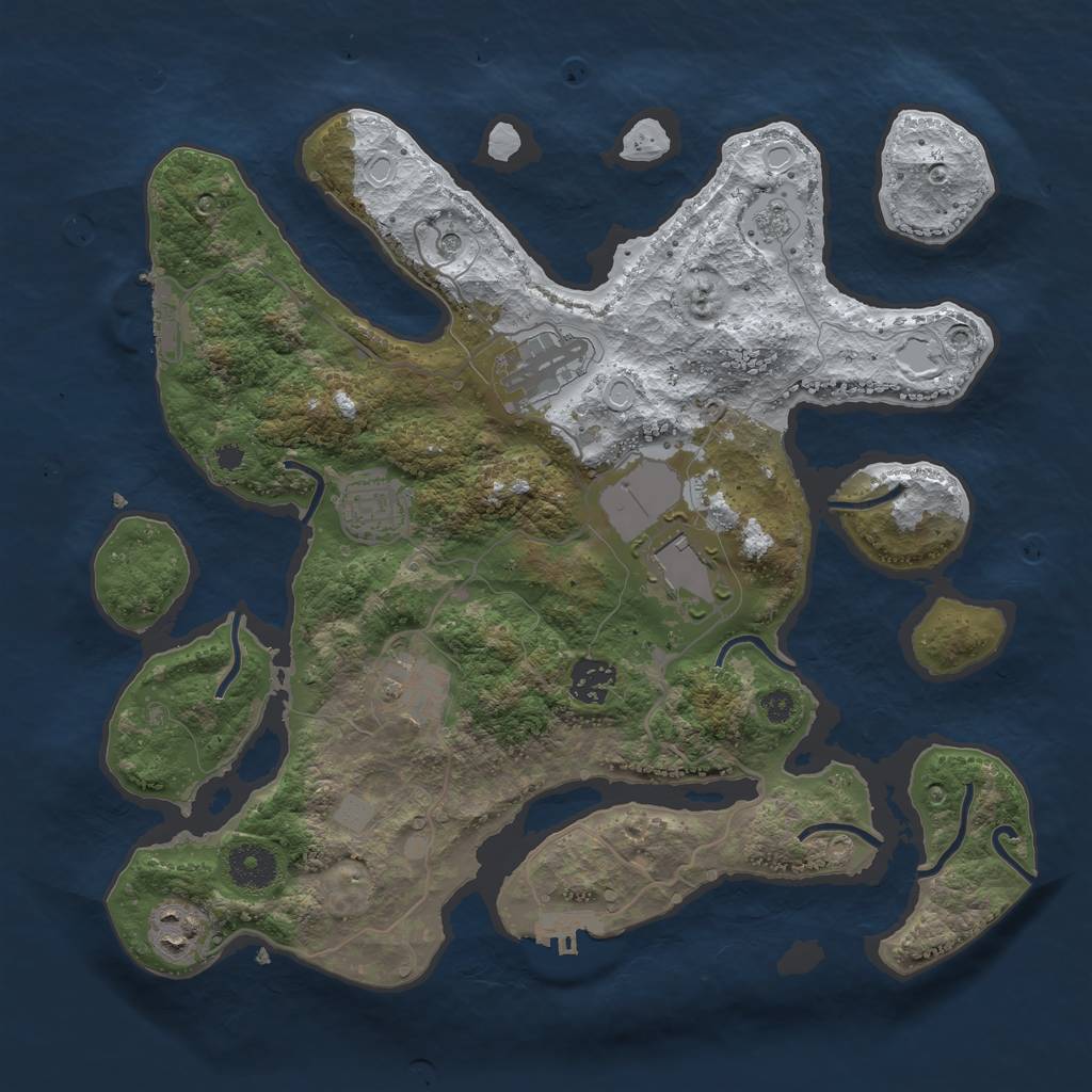 Rust Map: Procedural Map, Size: 3500, Seed: 6187577, 15 Monuments