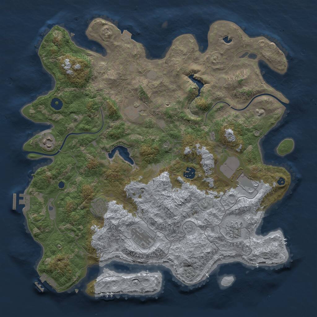 Rust Map: Procedural Map, Size: 4000, Seed: 674700, 14 Monuments