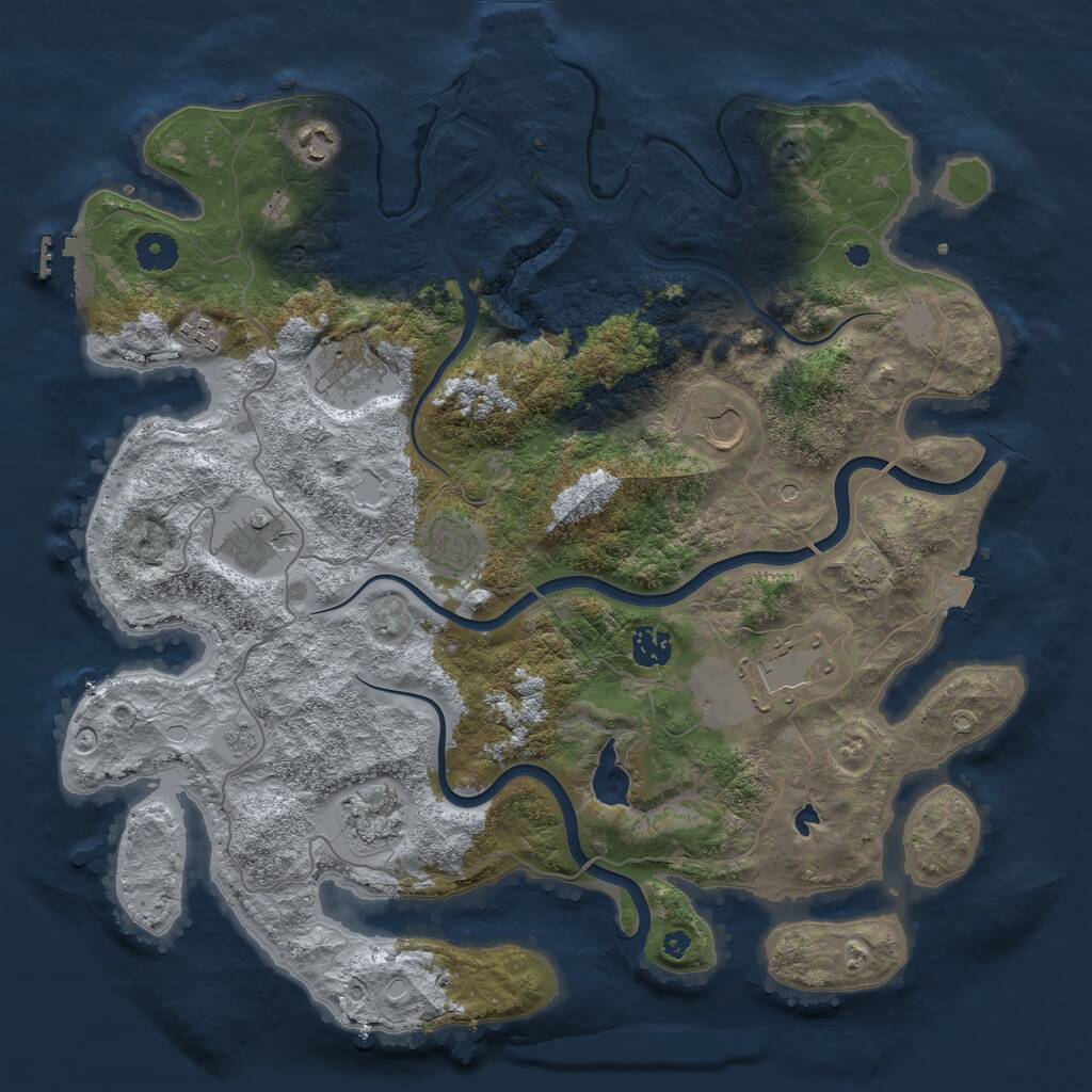 Rust Map: Procedural Map, Size: 4000, Seed: 264665, 15 Monuments