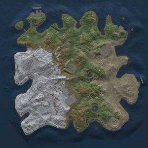 Thumbnail Rust Map: Procedural Map, Size: 3500, Seed: 1168531055, 13 Monuments