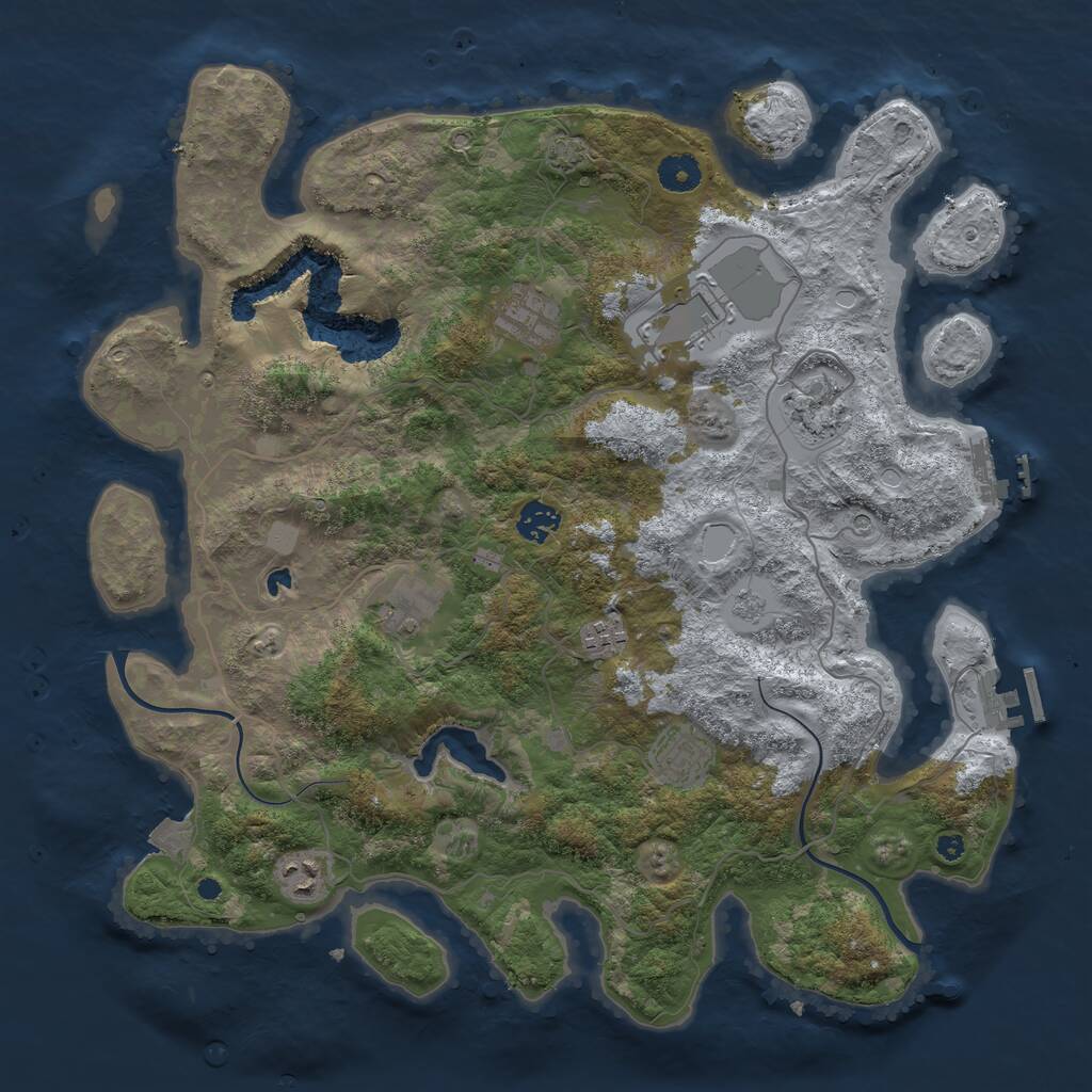 Rust Map: Procedural Map, Size: 4000, Seed: 503702, 14 Monuments