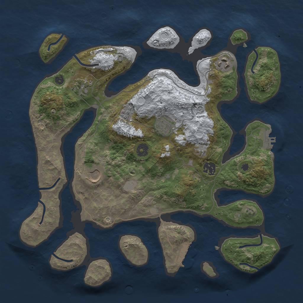 Rust Map: Procedural Map, Size: 3500, Seed: 1334044, 14 Monuments