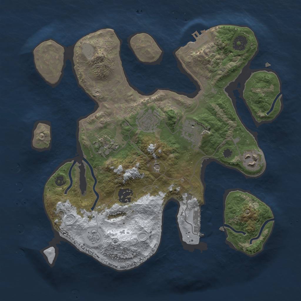 Rust Map: Procedural Map, Size: 3000, Seed: 5150690, 14 Monuments