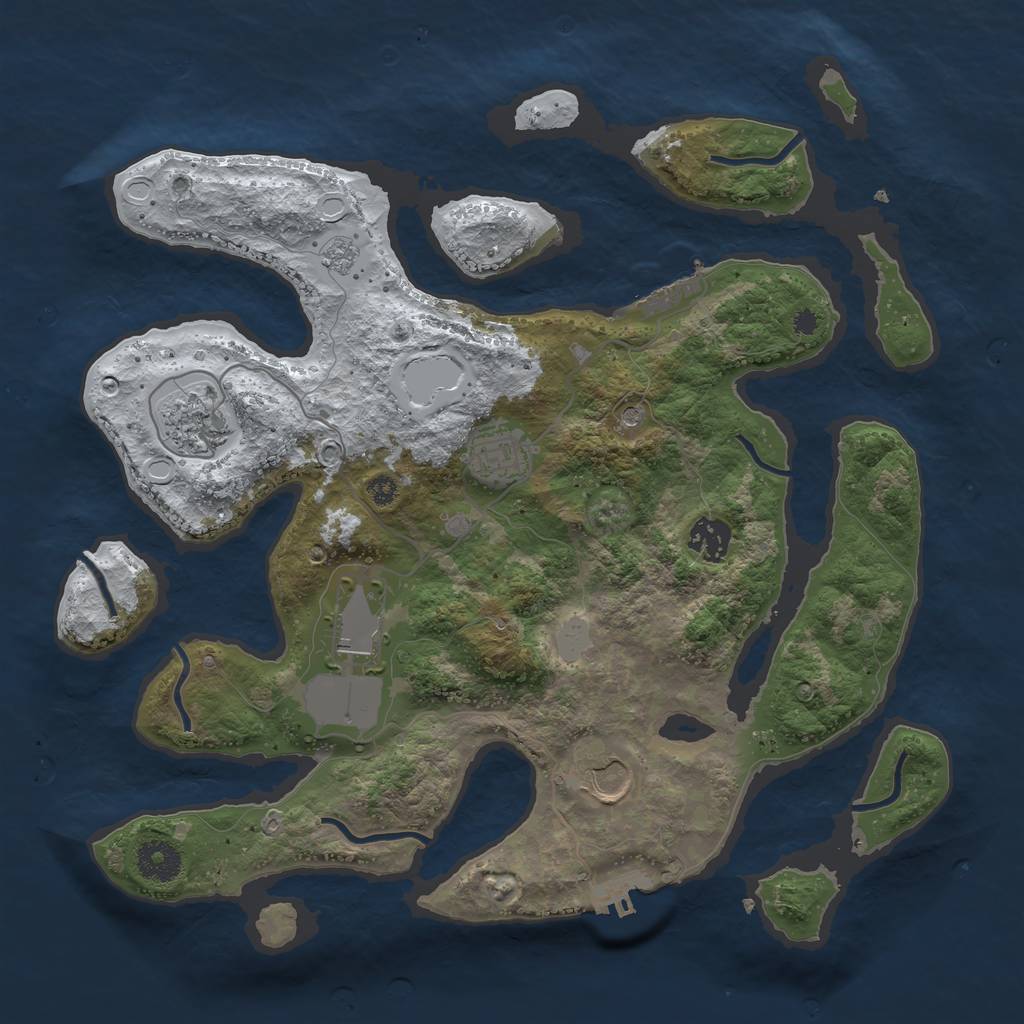 Rust Map: Procedural Map, Size: 3550, Seed: 247959, 14 Monuments