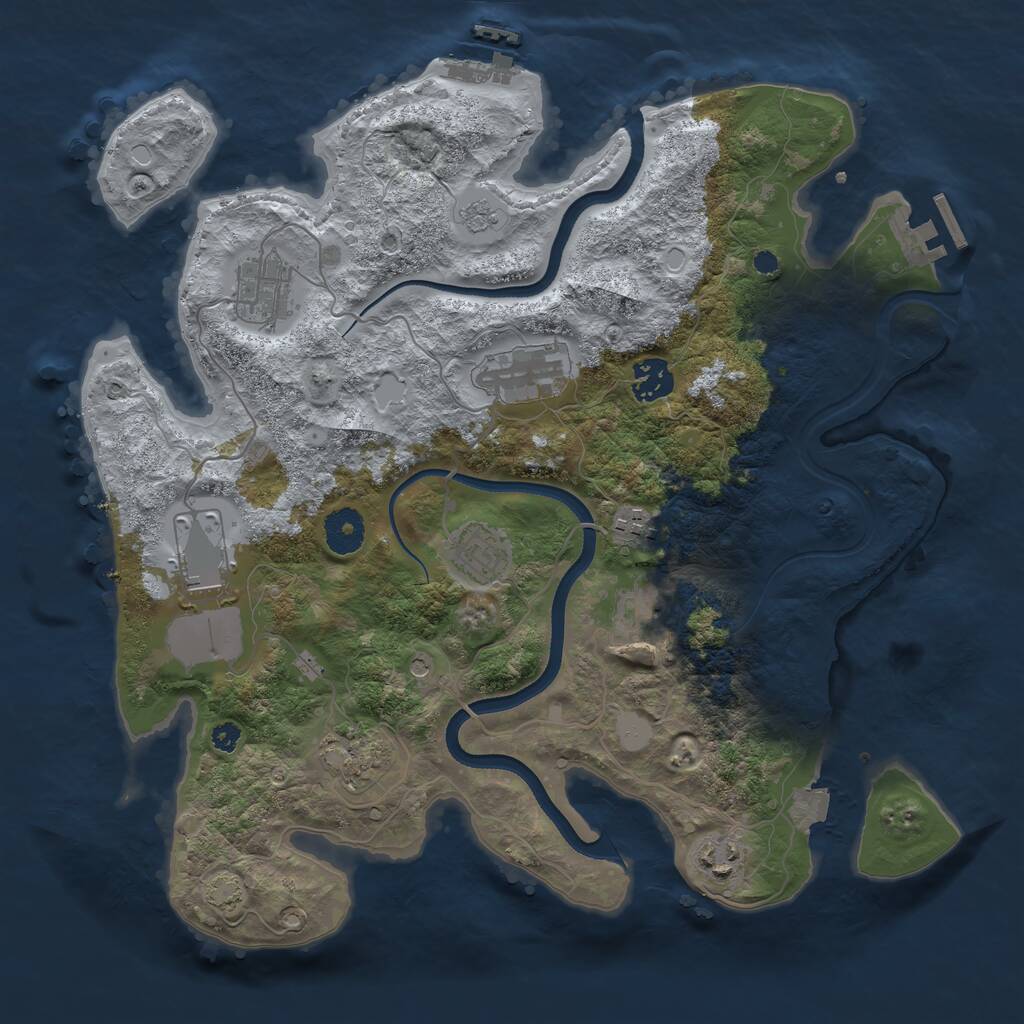 Rust Map: Procedural Map, Size: 3550, Seed: 447168, 15 Monuments