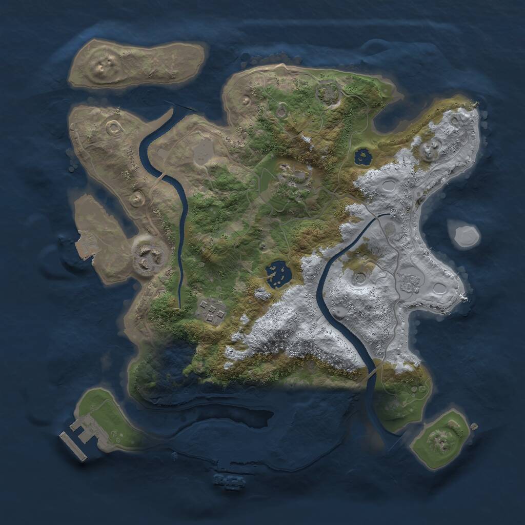 Rust Map: Procedural Map, Size: 3000, Seed: 5871325, 10 Monuments