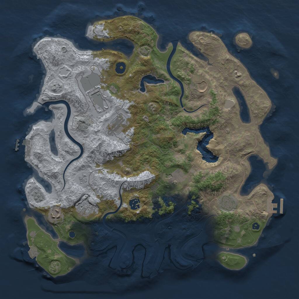 Rust Map: Procedural Map, Size: 4000, Seed: 917857, 15 Monuments