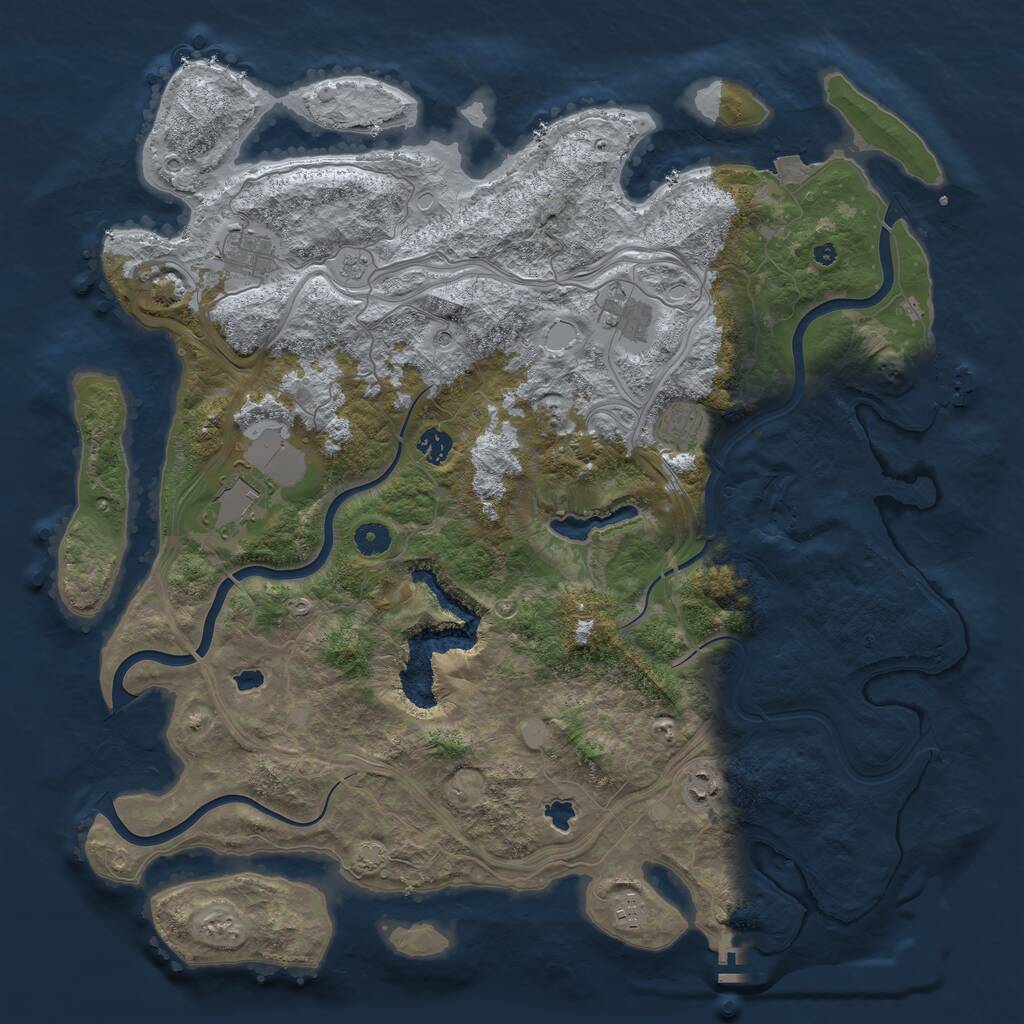 Rust Map: Procedural Map, Size: 4500, Seed: 2832040, 13 Monuments