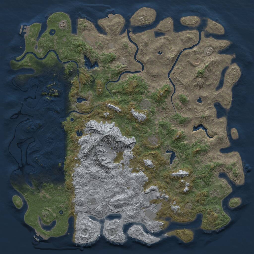 Rust Map: Procedural Map, Size: 6000, Seed: 79866, 17 Monuments
