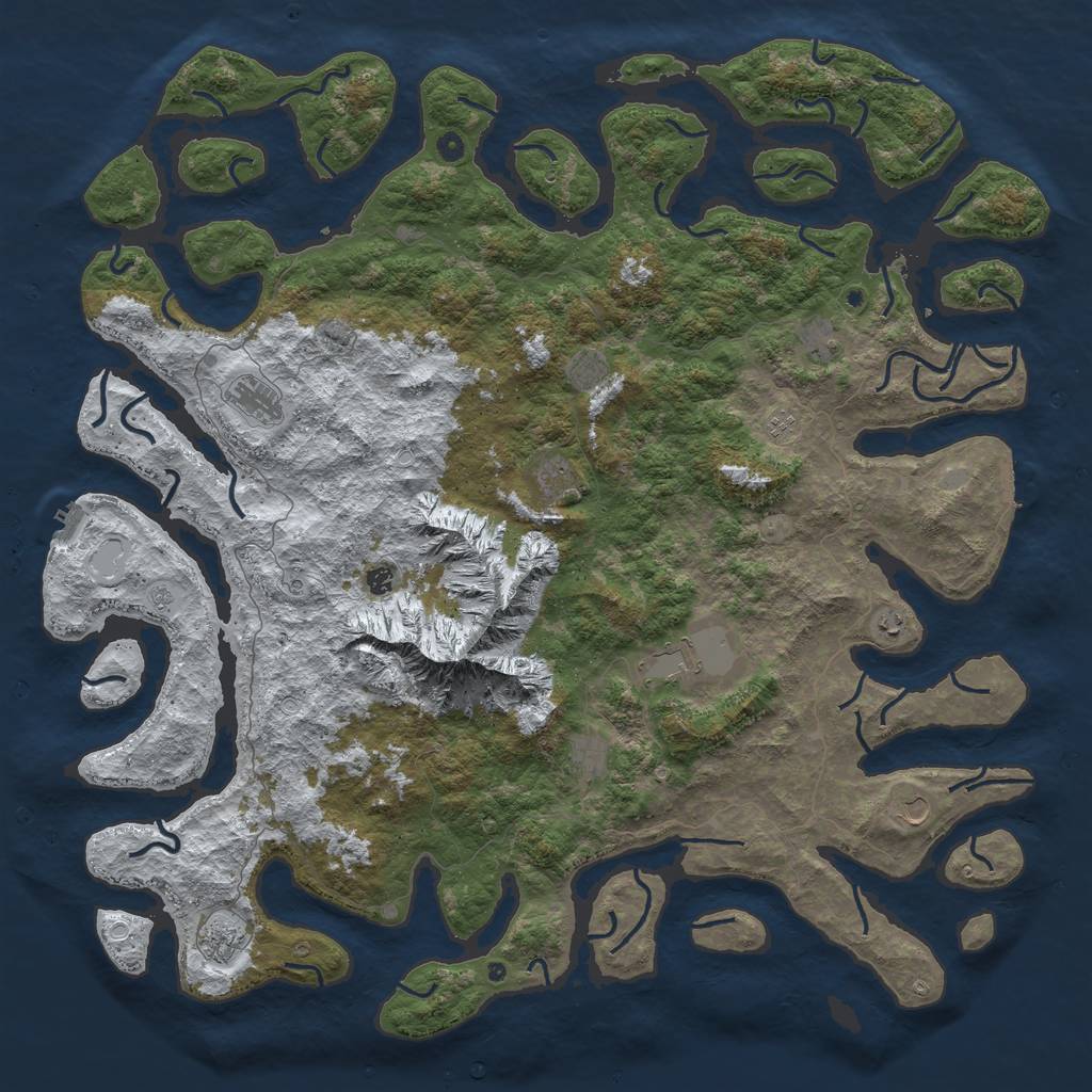 Rust Map: Procedural Map, Size: 6000, Seed: 26487005, 20 Monuments