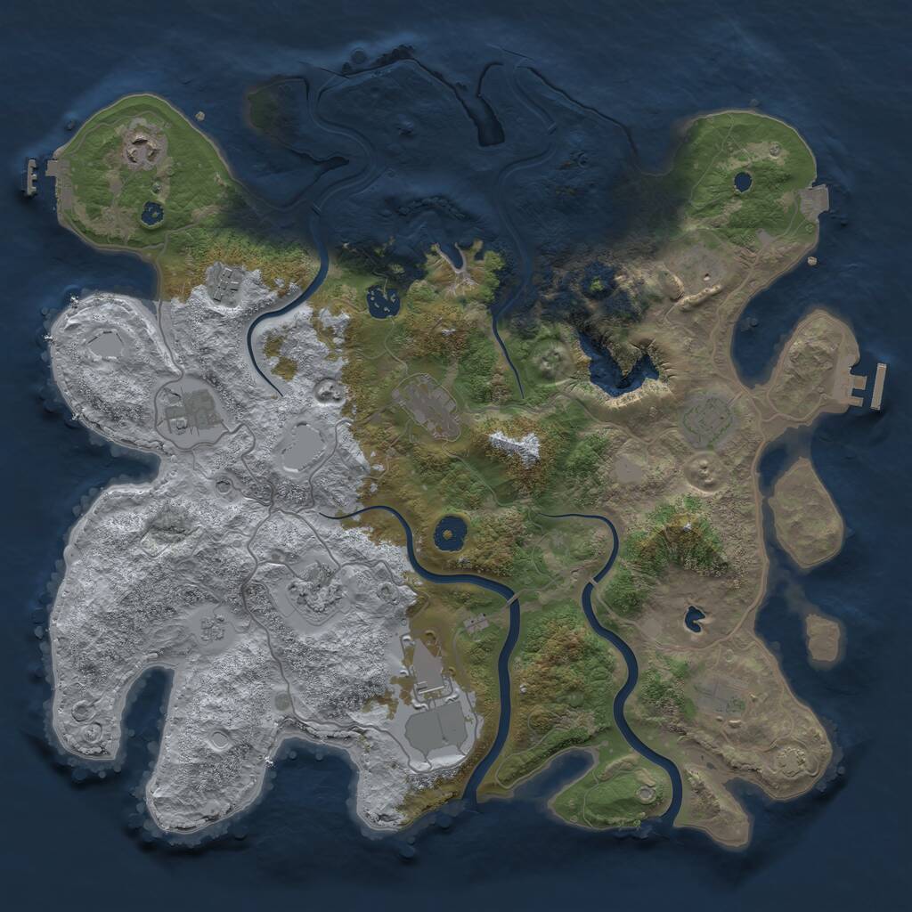 Rust Map: Procedural Map, Size: 4000, Seed: 577892, 16 Monuments