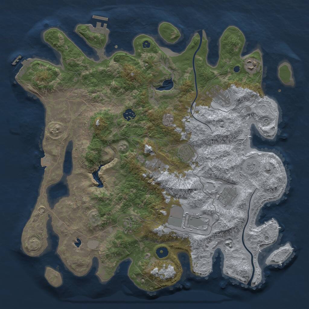 Rust Map: Procedural Map, Size: 4000, Seed: 816925, 15 Monuments