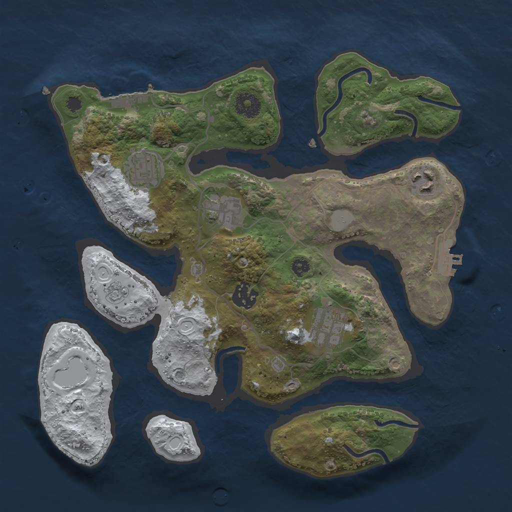 Rust Map: Procedural Map, Size: 3000, Seed: 1534774, 13 Monuments