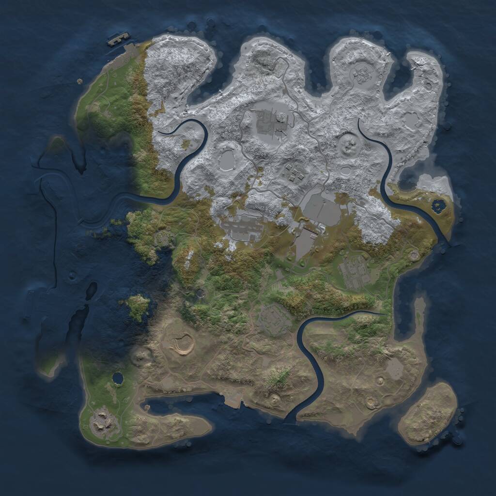 Rust Map: Procedural Map, Size: 3550, Seed: 135778, 14 Monuments
