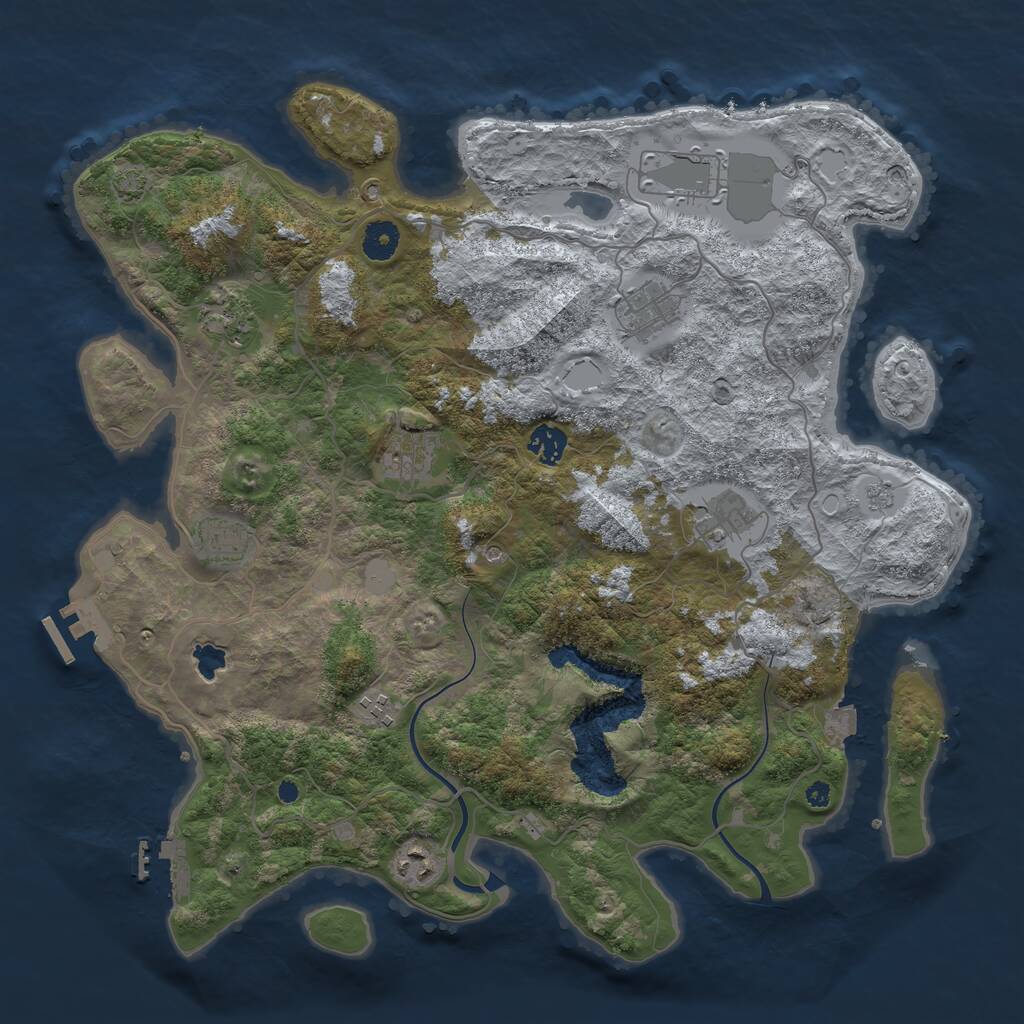 Rust Map: Procedural Map, Size: 4000, Seed: 72789, 15 Monuments