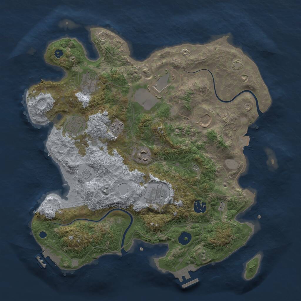 Rust Map: Procedural Map, Size: 3500, Seed: 4689724, 14 Monuments