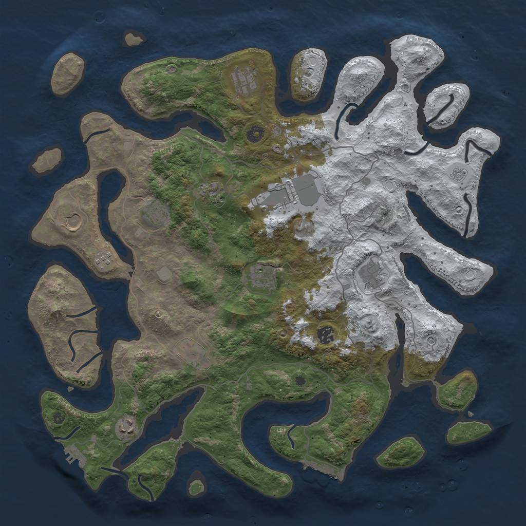 Rust Map: Procedural Map, Size: 4500, Seed: 1377247, 20 Monuments