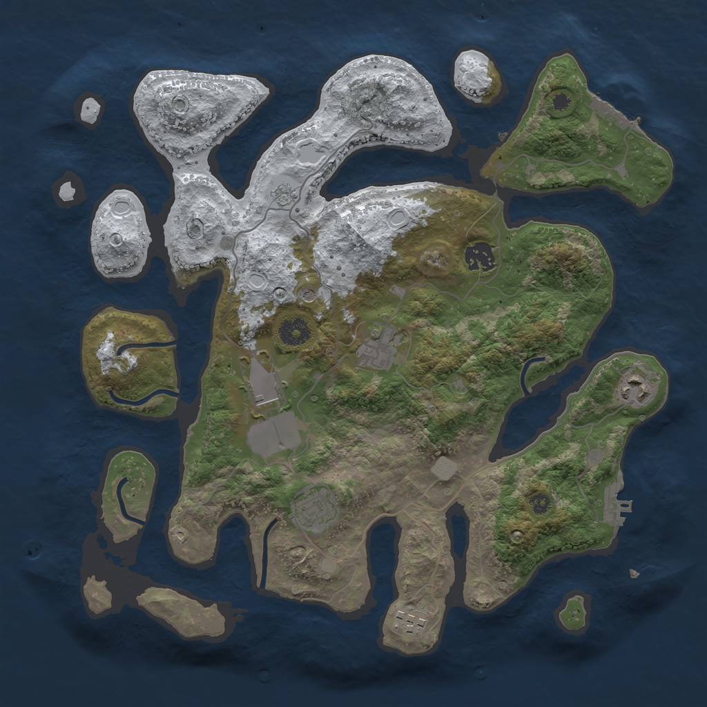 Rust Map: Procedural Map, Size: 3550, Seed: 534893, 15 Monuments
