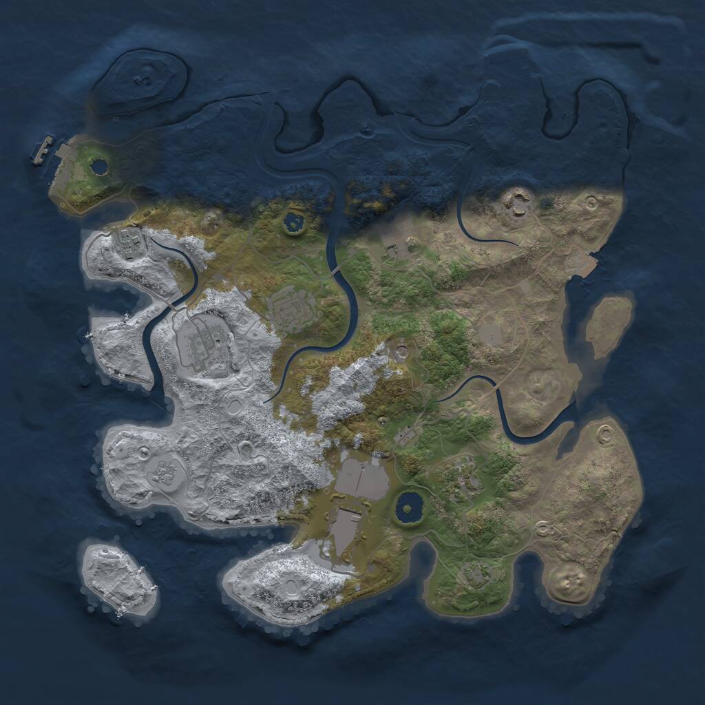 Rust Map: Procedural Map, Size: 3550, Seed: 706394, 13 Monuments