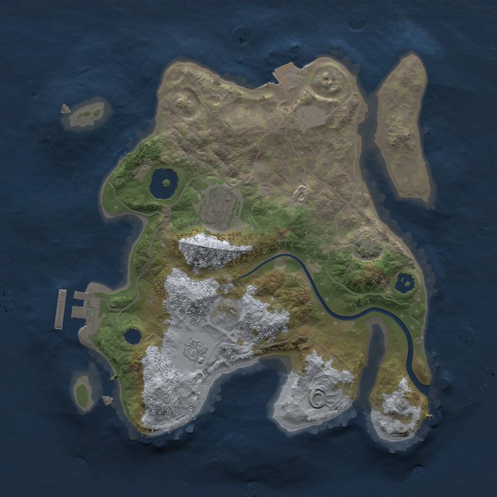 Rust Map: Procedural Map, Size: 2500, Seed: 3022022, 5 Monuments