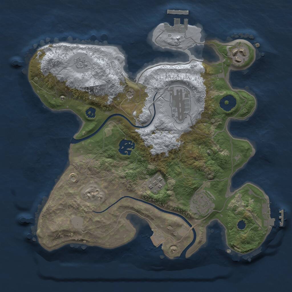 Rust Map: Procedural Map, Size: 2750, Seed: 1538114757, 10 Monuments