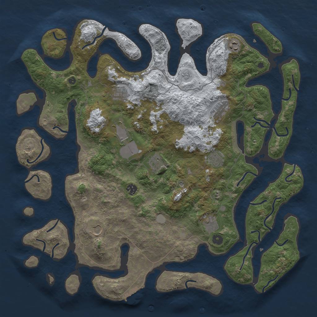 Rust Map: Procedural Map, Size: 4500, Seed: 4824414, 18 Monuments