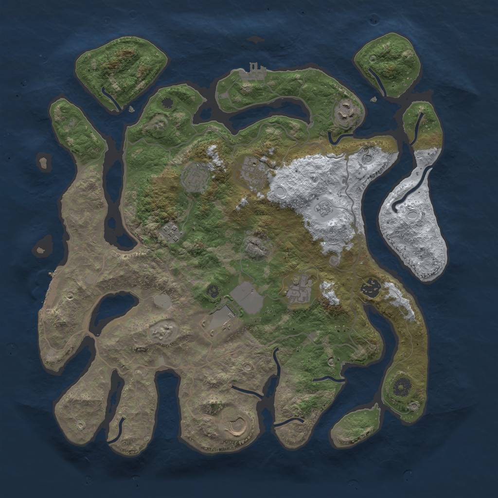 Rust Map: Procedural Map, Size: 4000, Seed: 559754, 17 Monuments