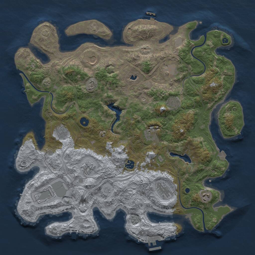 Rust Map: Procedural Map, Size: 4300, Seed: 1586329116, 17 Monuments