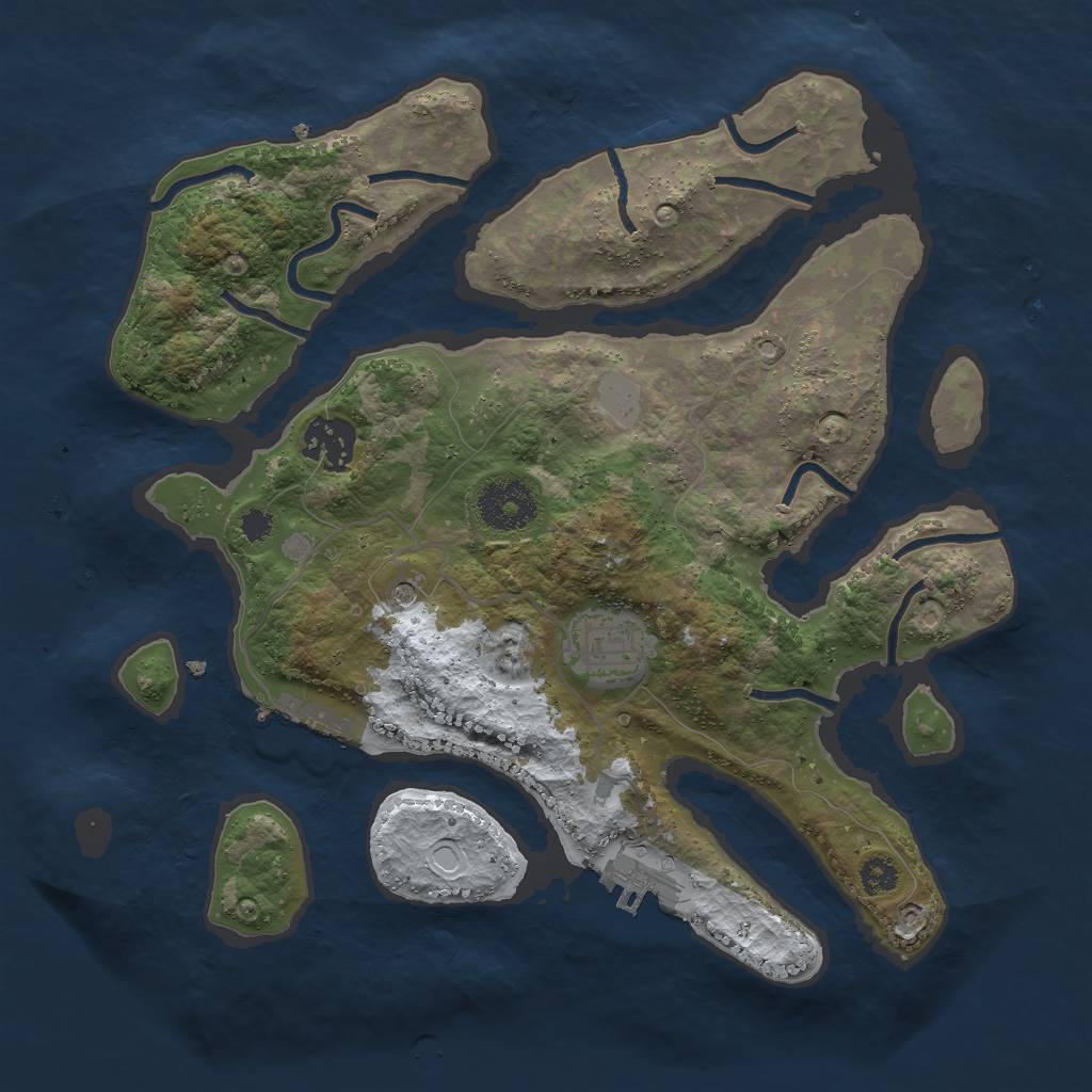 Rust Map: Procedural Map, Size: 3000, Seed: 5970444, 10 Monuments