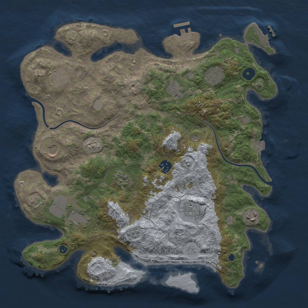 Rust Map: Procedural Map, Size: 3800, Seed: 778899, 16 Monuments