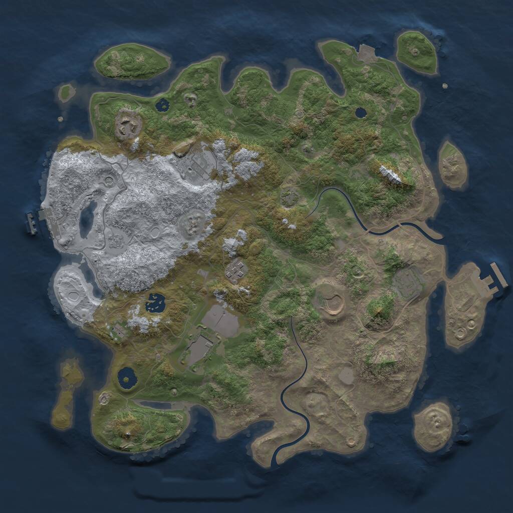 Rust Map: Procedural Map, Size: 3800, Seed: 27032021, 13 Monuments
