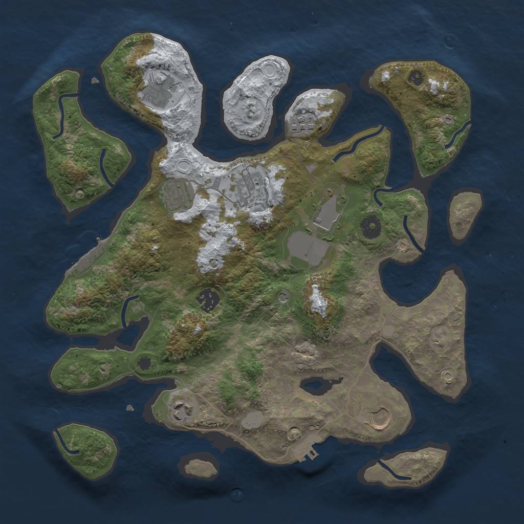 Rust Map: Procedural Map, Size: 3550, Seed: 217668, 16 Monuments
