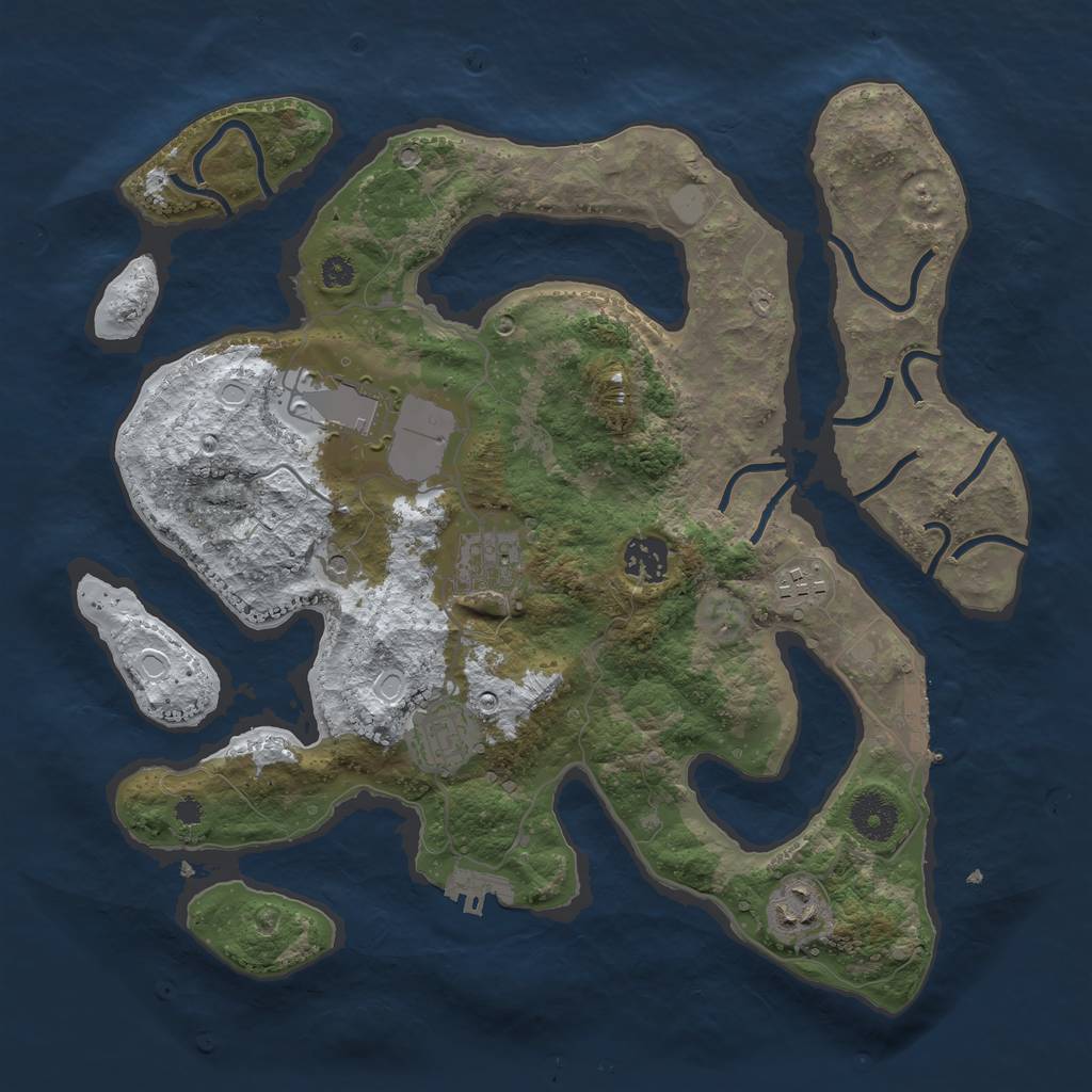 Rust Map: Procedural Map, Size: 3500, Seed: 8458760, 14 Monuments