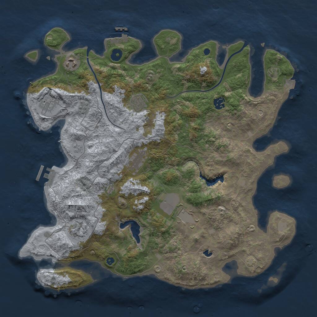Rust Map: Procedural Map, Size: 4000, Seed: 976107, 14 Monuments