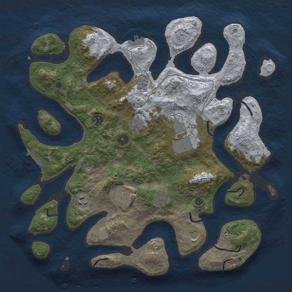 Rust Map: Procedural Map, Size: 4000, Seed: 515769, 17 Monuments