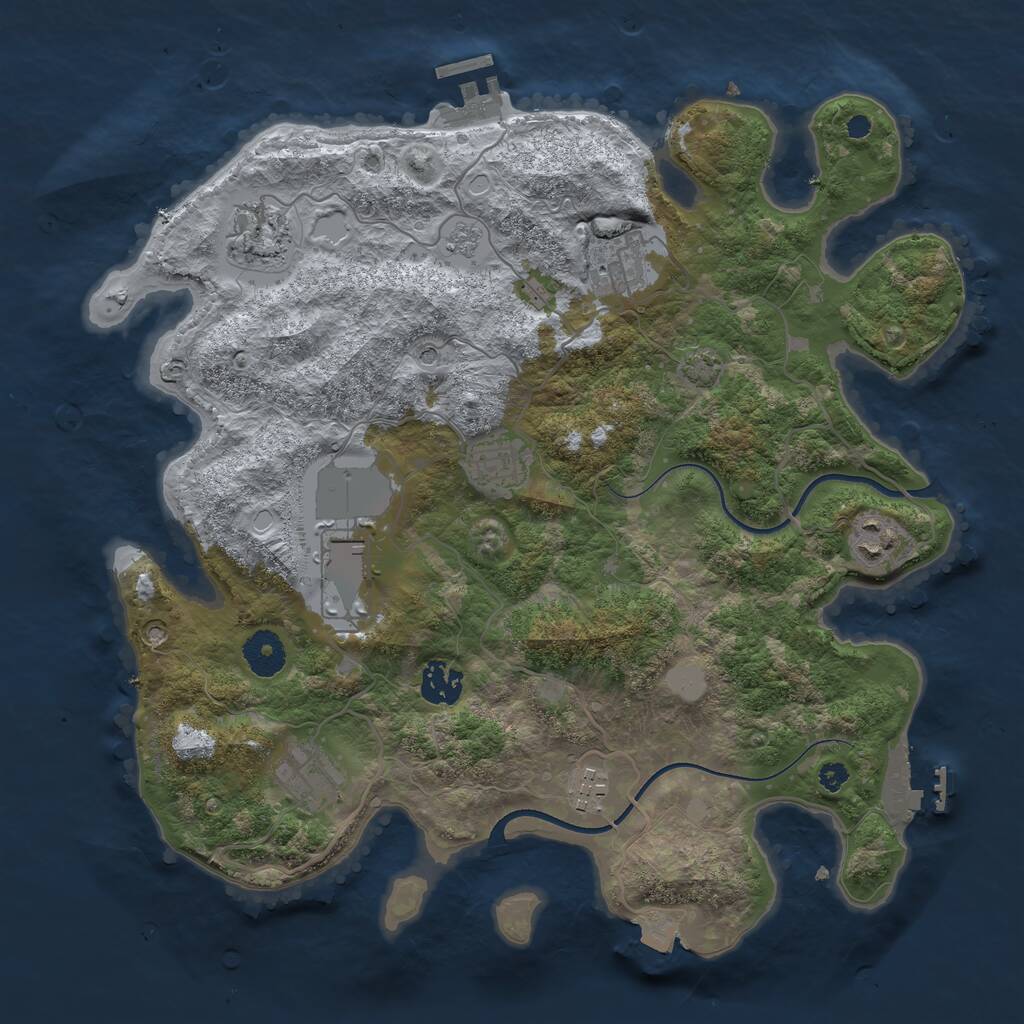 Rust Map: Procedural Map, Size: 3550, Seed: 867593, 14 Monuments